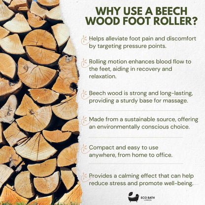 Eco Bath London Foot Roller - Wooden Foot Roller Massager for Pain Relief and Improved Circulation