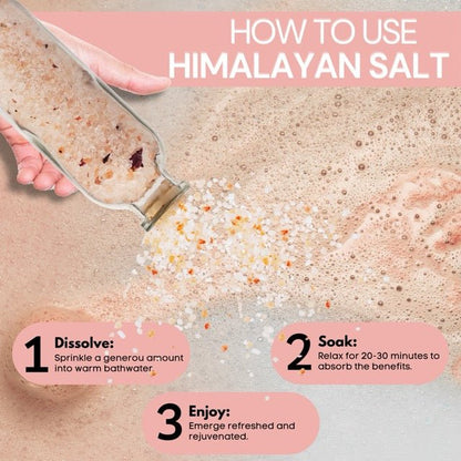 Eco Bath London Rose Himalayan Bath Salt 300g - Luxurious Rose Bath Salt Infused with Rose Petals