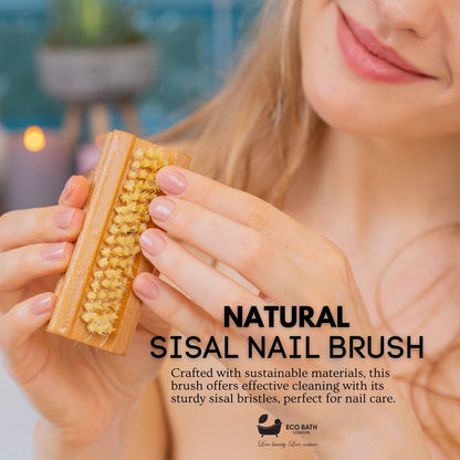 Eco Bath Natural Sisal Nail Brush Collection - Available in Beech Wood, Walnut Wood and Olive Wood