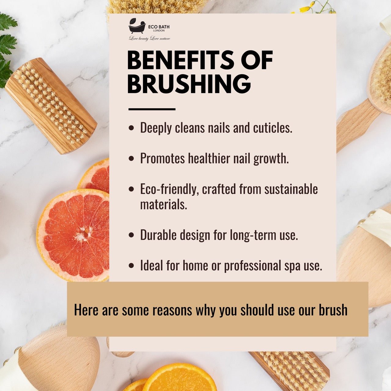 Eco Bath Natural Sisal Nail Brush Collection - Available in Beech Wood, Walnut Wood and Olive Wood