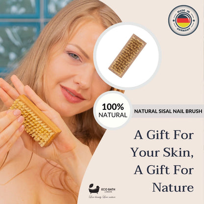 Eco Bath Natural Sisal Nail Brush Collection - Available in Beech Wood, Walnut Wood and Olive Wood