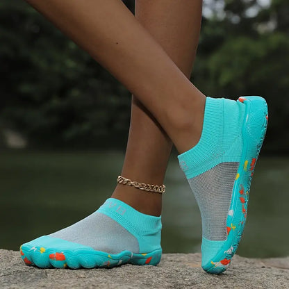 Breathable Fabric Women's Solid Color Stretch Water Shoes - EVA Sole, Soft Sole for Swimming and Aquatic Activities, All-Season Indoor Yoga Sports Footwear Orange & other colors