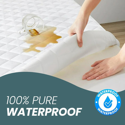 Egyptian Cotton Quilted Waterproof Mattress Protector Extra Deep Hypoallergenic Breathable All Sizes Classic White by OLIVIA ROCCO