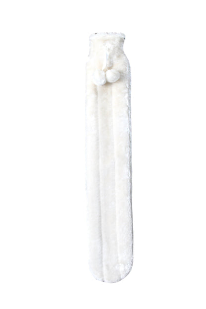 Extra Long 2L Hot Water Bottle with Plush Faux Fur Cover for Cosy Nights Natural Rubber UK Safe Tested Soft Fleece Ideal Gift for Adults Kids by OLIVIA ROCCO