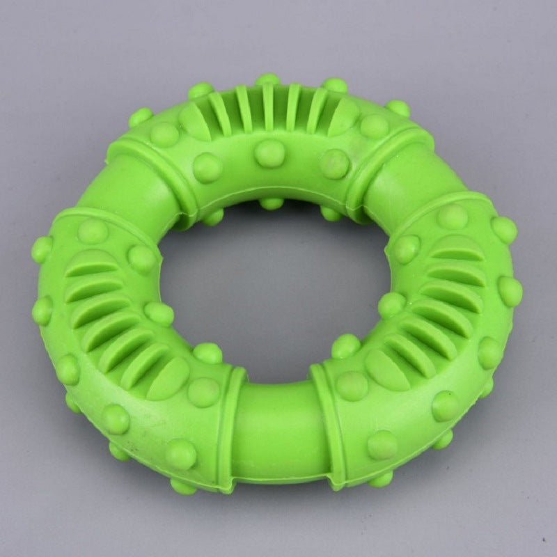 TUGME Pet Supplies Chewing Teeth Cleaning Teeth Rubber Interactive Circle Dog Toy Donut Donut Pet Toy