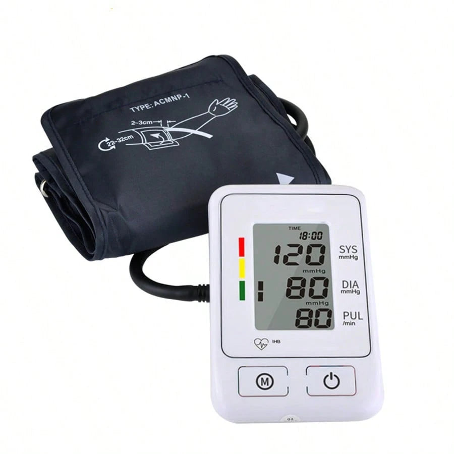 Blood Pressure Monitor Upper Arm Blood Pressure Monitors For Home Use With Bp Cuff, Large Screen Bp Machine, 190 Memory, USB Powered And Battery Powered