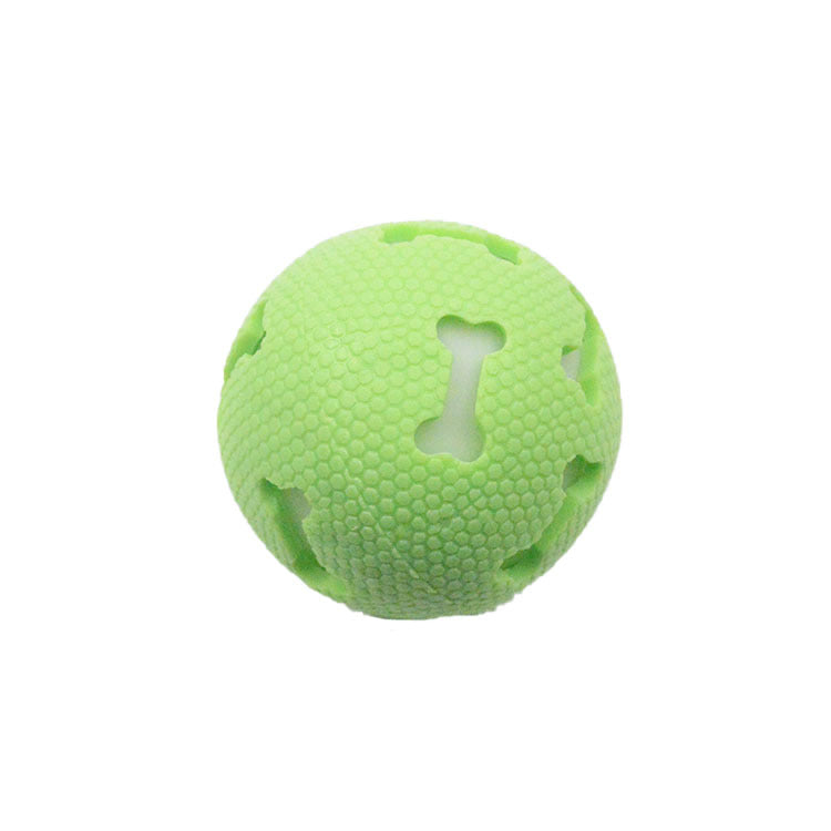TUGME Dog Toy Throwing Bouncy Hollow Bone Glowing Ball