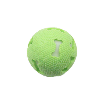 TUGME Dog Toy Throwing Bouncy Hollow Bone Glowing Ball