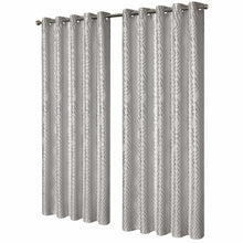 Geometric Natural Sparkle Blackout Curtains Soft Thermal Insulated Eyelet Ring Top Living Room & Bedroom Drapes by OLIVIA ROCCO