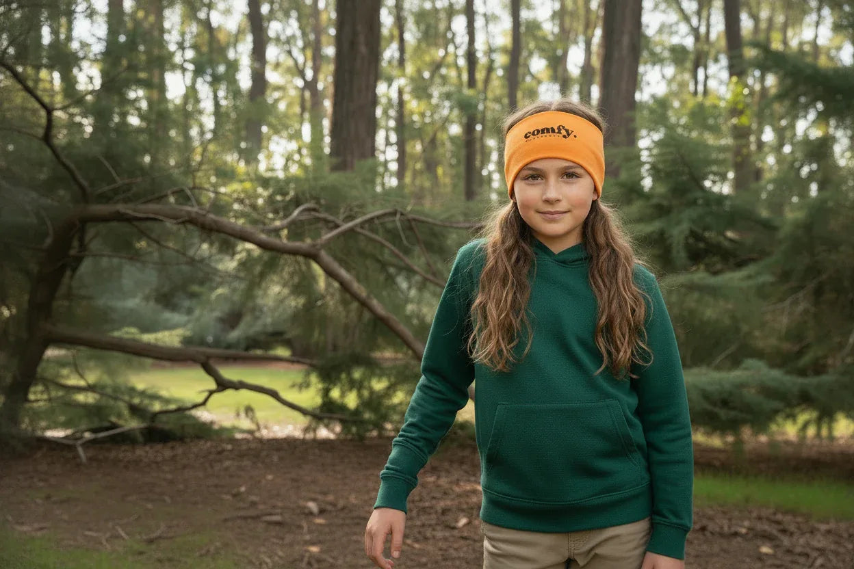 Kids Warm Over-ear Comfy Headband - Orange