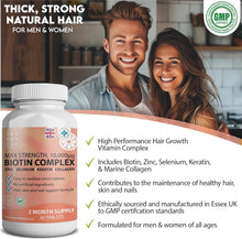 Grounded Biotin Hair Growth Complex 10,000mcg Tablets – Hair Strength, Thickness & Volume Support
