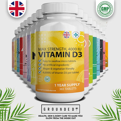 Grounded Vitamin D3 4000 IU – 365 Tablets
