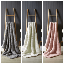 Handmade Chunky Cable Knit Throw Luxurious Oversized Super Soft Fleece Blanket for Sofa Bed Decor, Vibrant Bold Colors Cozy Stylish Home Gift by OLIVIA ROCCO