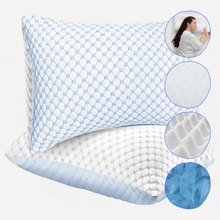 Ice Cool Unique Hypoallergenic Cooling Memory Foam Pillow for Nightlong Comfort and Breathable Sleep Support by OLIVIA ROCCO