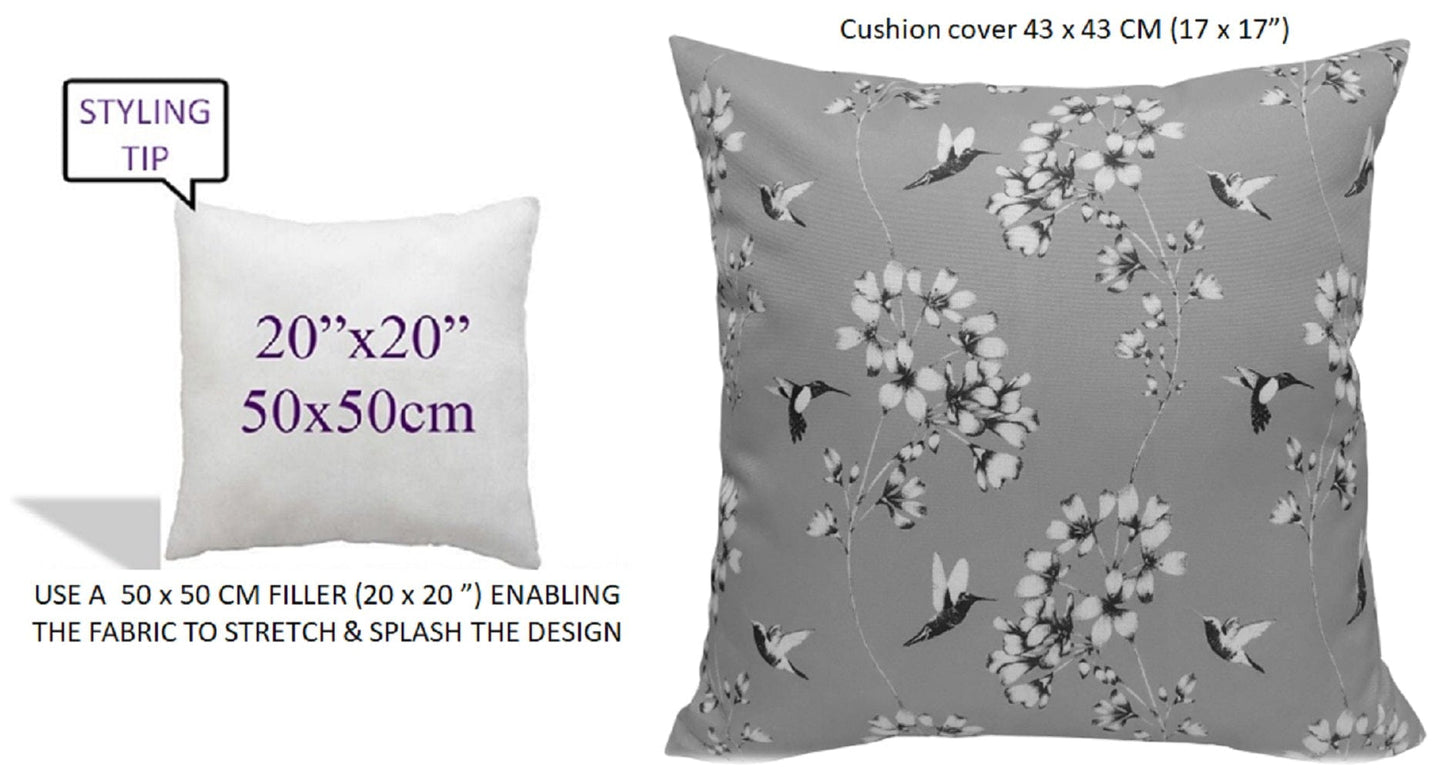 Jardin Silver Waterproof Outdoor and Indoor Cushions 17x17 Inch Weather-Resistant Patio Garden Balcony Seating Premium Hollow-Fibre Decorative Pillows by OLIVIA ROCCO