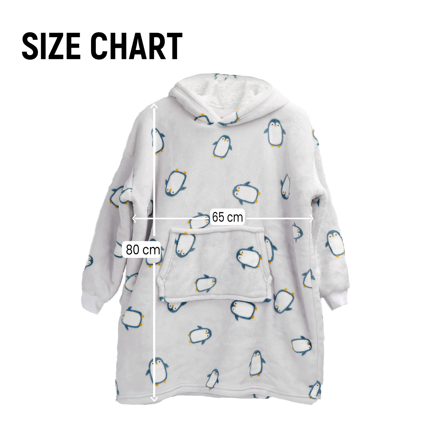 Kids Oversized Hooded Penguin Blanket Hoodie Ultra Soft Sherpa Flannel for Ages 8-15 Warm and Cozy by Daisy Dreamer