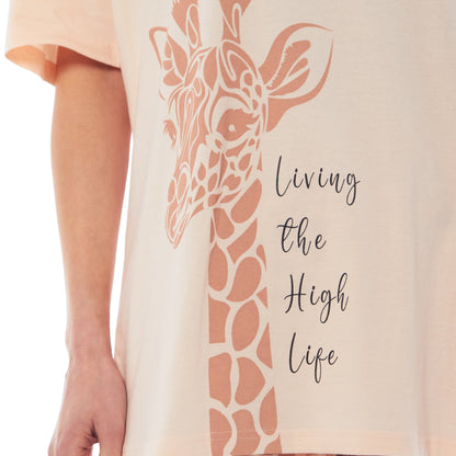 Ladies Oversized Cotton T-Shirt and Leggings PJ Set Animal Prints Loungewear Sleepwear Comfortable Stylish Pyjama for Cozy Nights by Daisy Dreamer