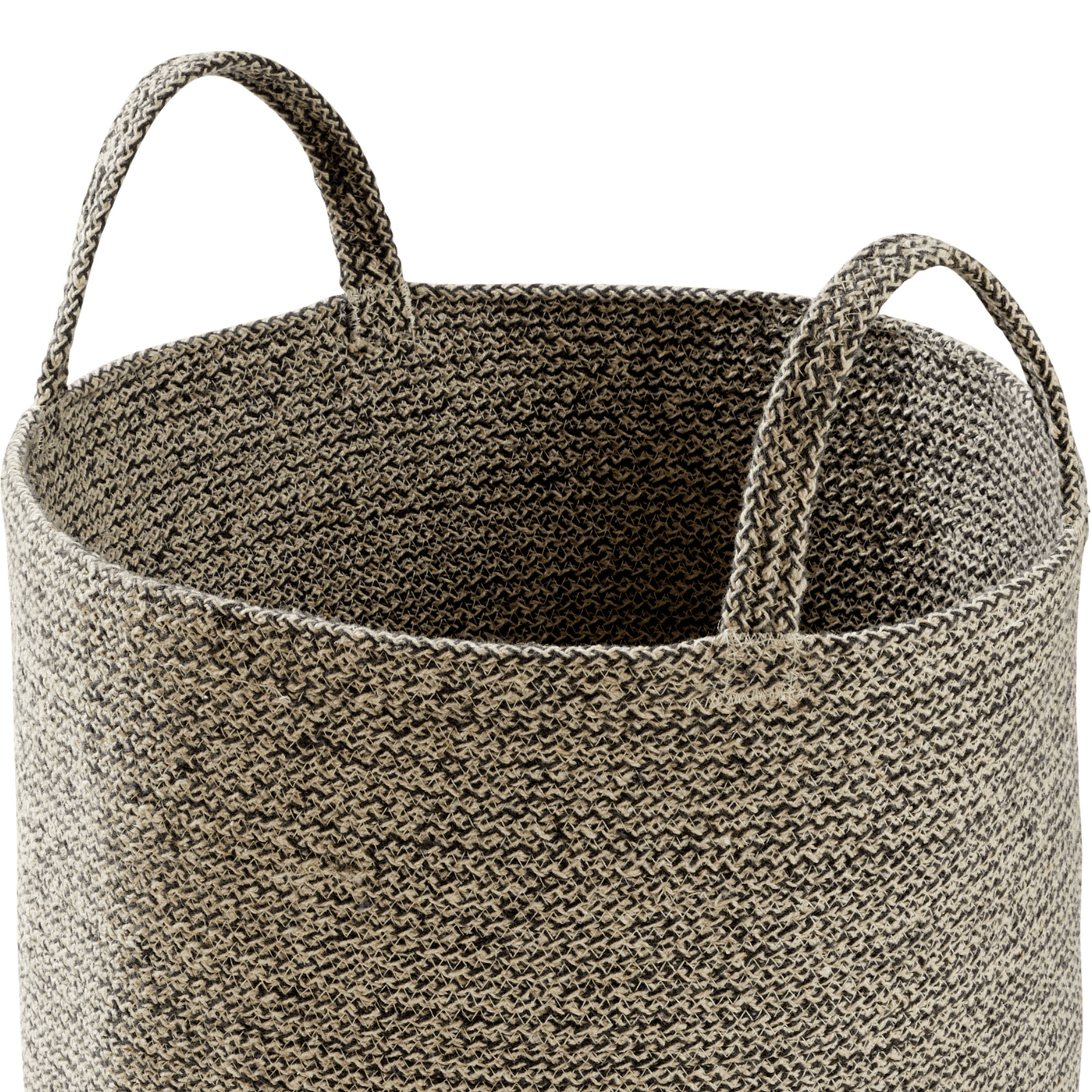 Large Woven Cotton Laundry Basket with Handles Durable Rope Storage Bin for Clothes Toys Household Items Versatile Organizer in Black Grey Natural OLIVIA ROCCO