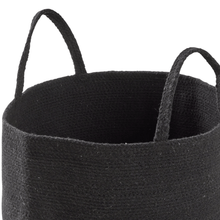 Large Woven Cotton Laundry Basket with Handles Durable Rope Storage Bin for Clothes Toys Household Items Versatile Organizer in Black Grey Natural OLIVIA ROCCO