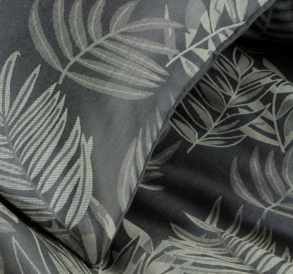 Leaf Jacquard Reversible Duvet Cover Sets in Grey and Pink with Cotton Blend for Ultimate Comfort Eco-Friendly Bedding in King Queen Double Single Sizes by OLIVIA ROCCO