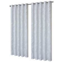 Leaf White Sparkle Blackout Curtains Super Soft Thermal Insulated Eyelet Drapes for Living Room & Bedroom 2 Panels by OLIVIA ROCCO
