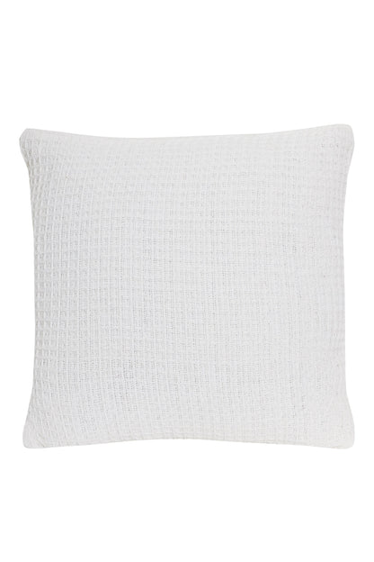 Lisbon Pure Indian Cotton Handwoven Honeycomb Vibrant Cushion Covers for Indoor Outdoor Use in Grey Ochre Navy Teal Silver Pink 17x17 and 24x24 Inches by OLIVIA ROCCO