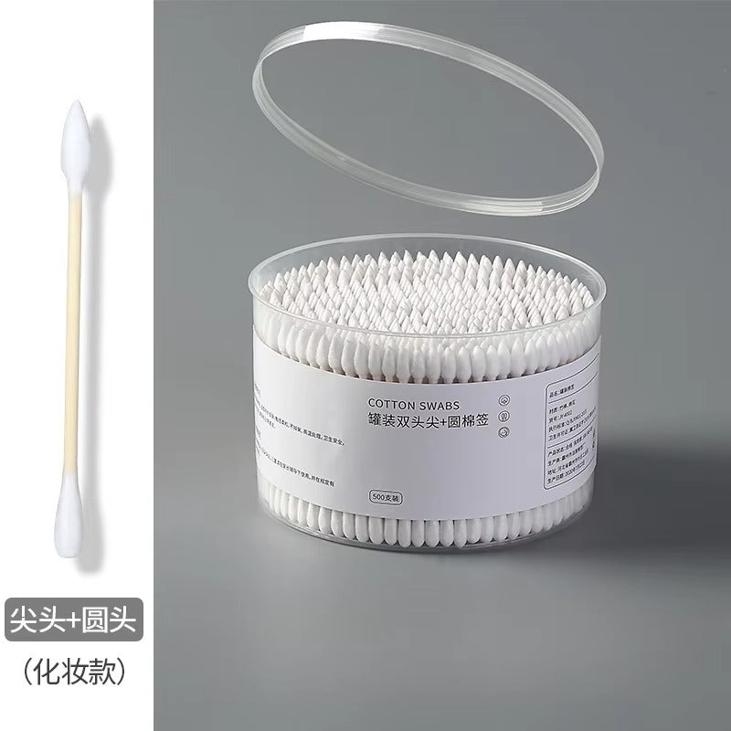 500pcs Double Head Wood Cotton Swab Nose Ears Cleaning Women Makeup Tools Lipstik Cotton Buds Tip Sticks Bastoncillos Oidos