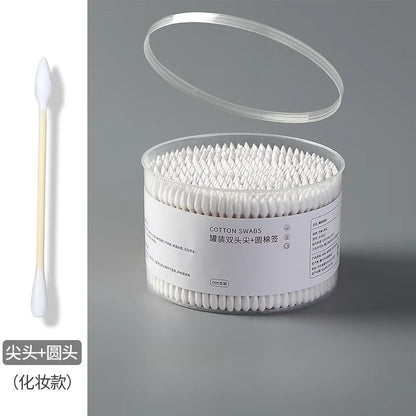 500pcs Double Head Wood Cotton Swab Nose Ears Cleaning Women Makeup Tools Lipstik Cotton Buds Tip Sticks Bastoncillos Oidos