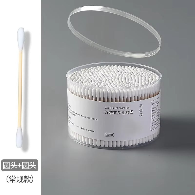 500pcs Double Head Wood Cotton Swab Nose Ears Cleaning Women Makeup Tools Lipstik Cotton Buds Tip Sticks Bastoncillos Oidos