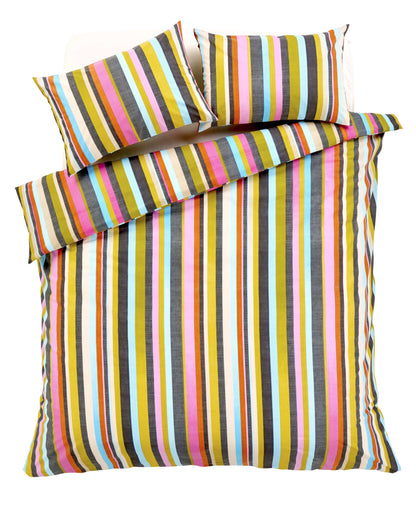 Maine Stripe Luxurious Cotton Rich Duvet Set with Elegant Striped Design in Single Double King Super King Sizes OEKO-TEX Certified by OLIVIA ROCCO