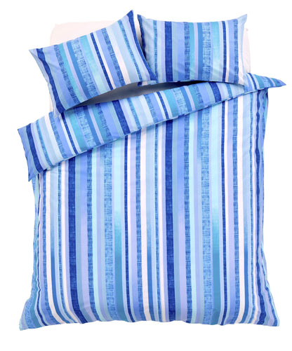Maine Stripe Luxurious Cotton Rich Duvet Set with Elegant Striped Design in Single Double King Super King Sizes OEKO-TEX Certified by OLIVIA ROCCO