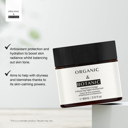 Mandarin Orange Night Moisturizer with Bakuchiol & Vitamin C - 60ml - Revitalizing & Hydrating for Firmer, Brighter, & Younger-Looking Skin