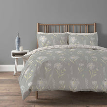 Meadow Grey Duvet Cover Set Super Soft Printed Floral Bedding with Pillow Case Easy Care Quilt Set by OLIVIA ROCCO
