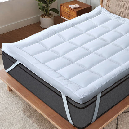 Microfibre Mattress Topper Heavy Fill Extra Deep Super Soft Anti-Allergy Bed Topper for Ultimate Comfort by OLIVIA ROCCO