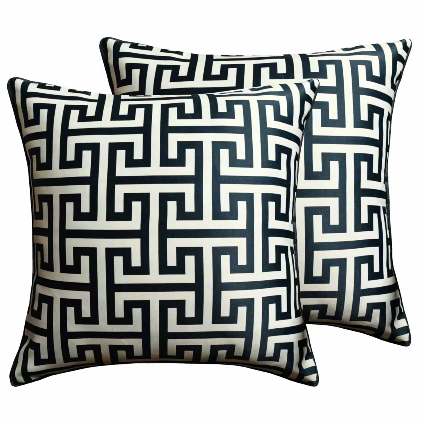 Milano Black 2 Pack Scatter Cushion Covers Soft Touch Decorative Throw Pillows with Hidden Zipper for Sofa or Bed by OLIVIA ROCCO
