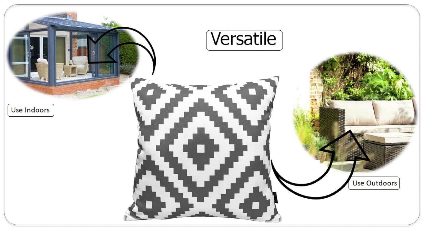 Nairobi Charcoal Waterproof Outdoor Cushions for Patio Garden Beach 17 x 17 inches Stylish Durable Easy to Clean by OLIVIA ROCCO