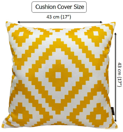 Nairobi Ochre Waterproof Outdoor Cushions Breathable Hollowfibre Filled Weather Resistant Decorative Patio Garden Cushions for Indoor and Outdoor Use by OLIVIA ROCCO