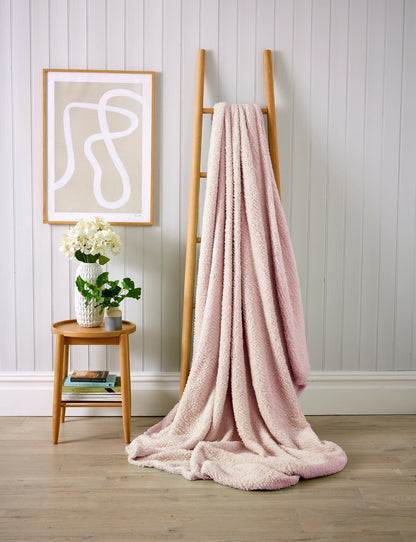 Oversized Fluffy Huggable Teddy Throw Blanket Super Soft Faux Fur Fleece for Sofa or Bed Luxurious Comfort and Warmth in Stylish Colours by OLIVIA ROCCO