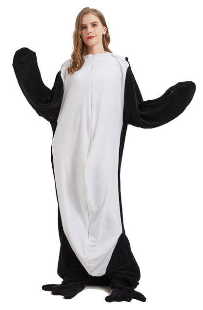 Oversized Penguin Animal Wearable Blanket Hoodie Soft Fleece Hooded Blanket with Sleeves Warm Winter Loungewear by OLIVIA ROCCO