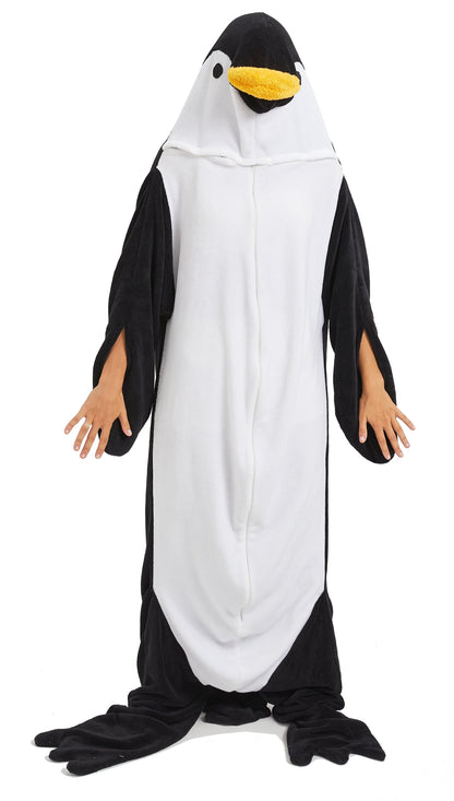 Oversized Penguin Animal Wearable Blanket Hoodie Soft Fleece Hooded Blanket with Sleeves Warm Winter Loungewear by OLIVIA ROCCO