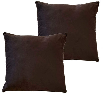 Pack of 2 Ultra-Soft Matte Velvet Cushion Covers 17x17 Inch Decorative Pillow Cases for Home Garden Decor Charcoal Silver Green Duck Egg by OLIVIA ROCCO
