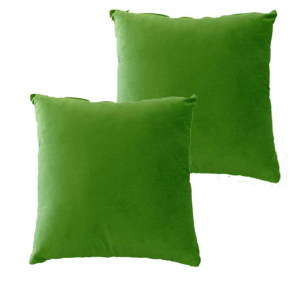 Pack of 2 Ultra-Soft Matte Velvet Cushion Covers 17x17 Inch Decorative Pillow Cases for Home Garden Decor Charcoal Silver Green Duck Egg by OLIVIA ROCCO