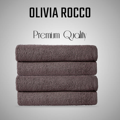 Pack of 4 Large Quick-Drying Lightweight Easycare Indus Valley Cotton Bath Sheets 80x140cm for Home Travel Gym Holidays Multiple Colours by OLIVIA ROCCO