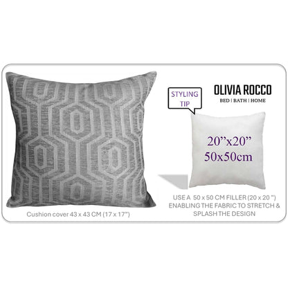 Paris Cushion Covers 2 Pack Modern Grey Decorative Square Scatter Cushions with Invisible Zipper for Sofa & Bed by OLIVIA ROCCO