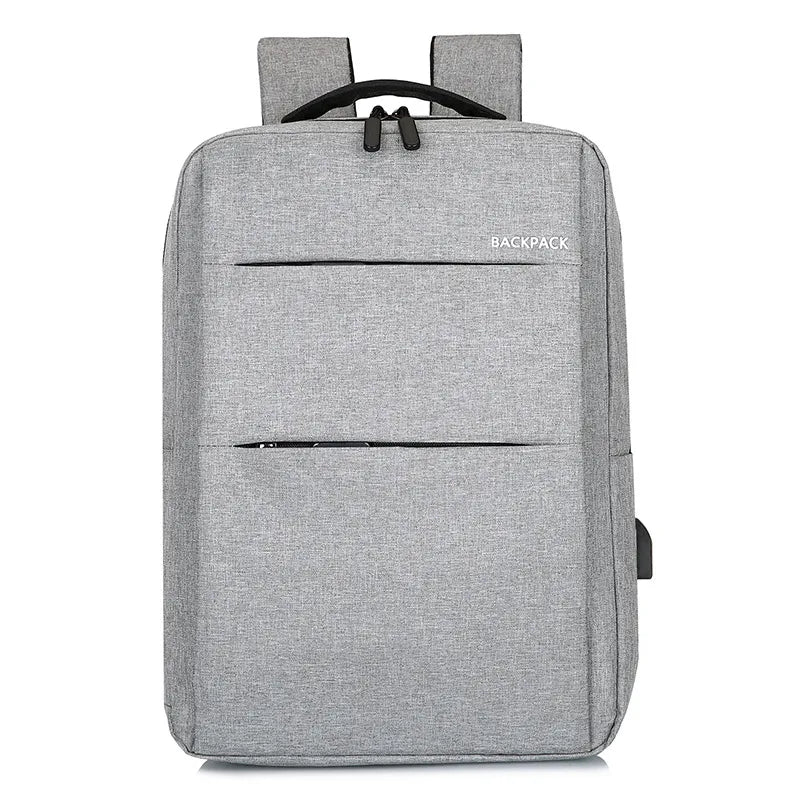 business solid color square zipper functional backpack