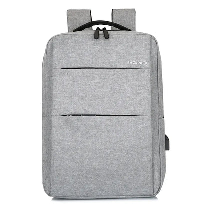 business solid color square zipper functional backpack
