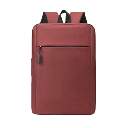 business solid color square zipper functional backpack