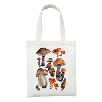 women's simple style artistic animal mushroom butterfly shopping bags