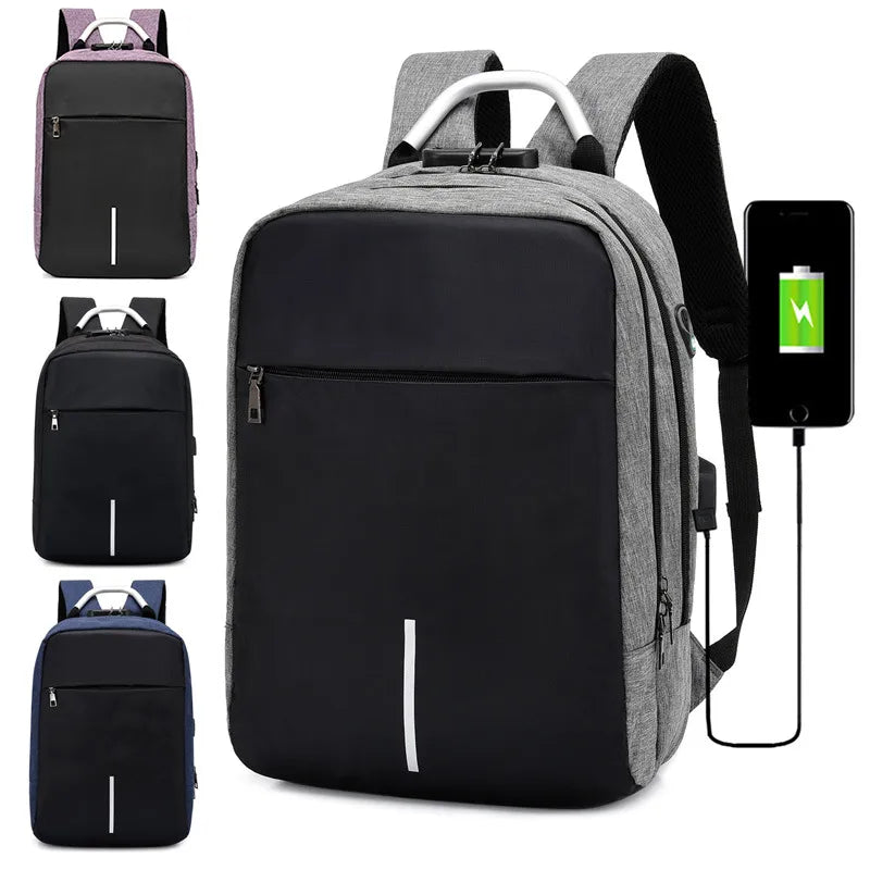 unisex medium all seasons polyester solid color business square zipper functional backpack