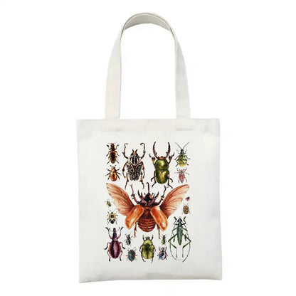 women's simple style artistic animal mushroom butterfly shopping bags